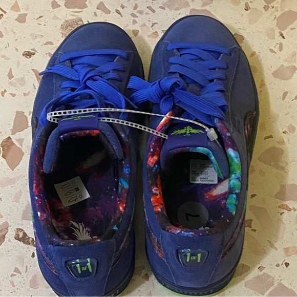 Puma Size 7 Blue Neon Green Suede Classic XXI LaMelo Ball Galaxy Sneakers NEW - Picture 5 of 11